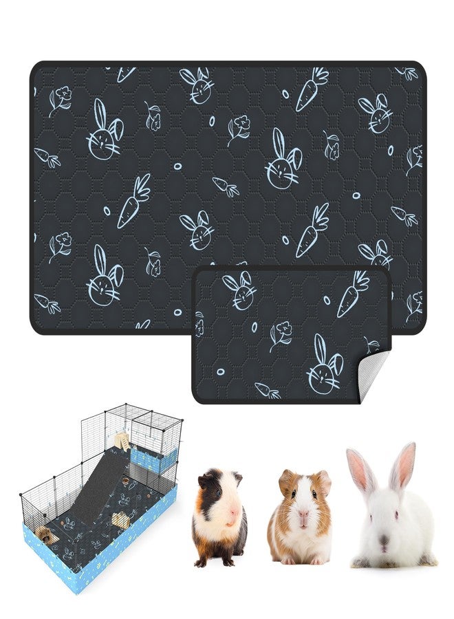 MODESLAB Washable Guinea Pig Bedding for 2 Story Guinea Pig Cages, Fast Absorption Reusable Guinea Pig Cage Liner, No Shrunk, Anti-Slip Bottom, Leak-Proof Pee Pad Mat, 12” x 24” & 24” x 48” (Navy) - Image 1